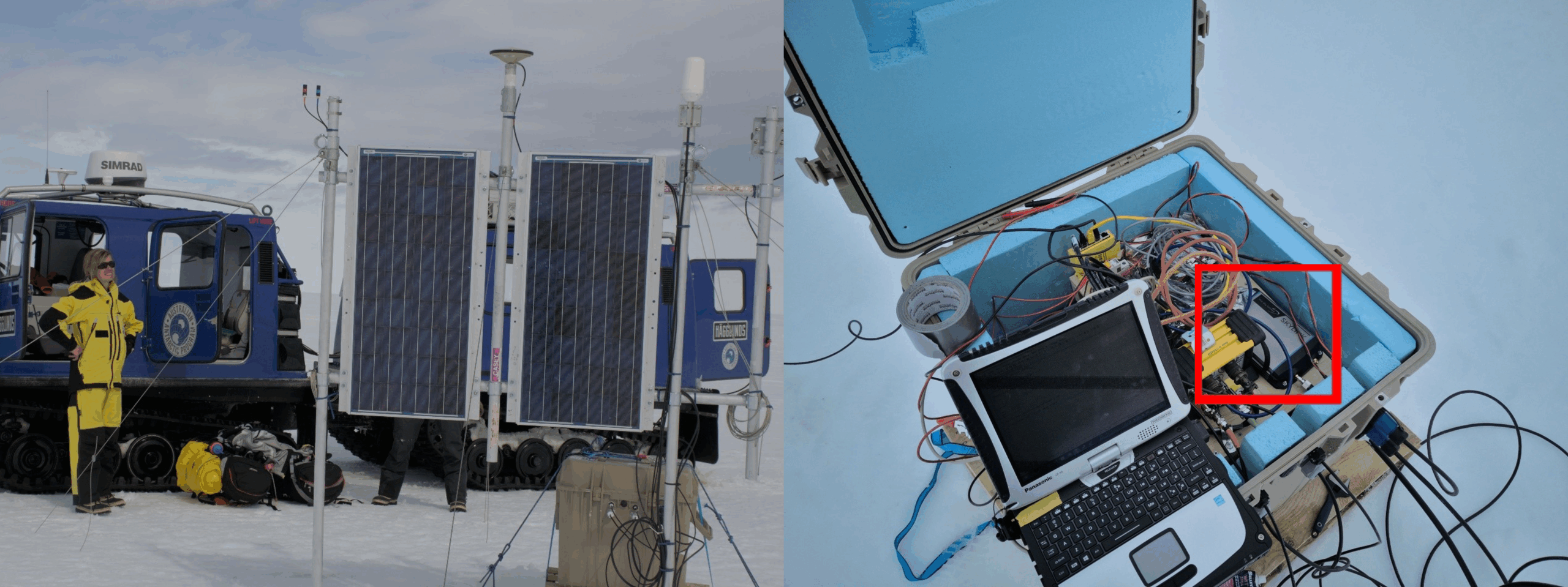 Researchers using SkyLink at Denman Glacier