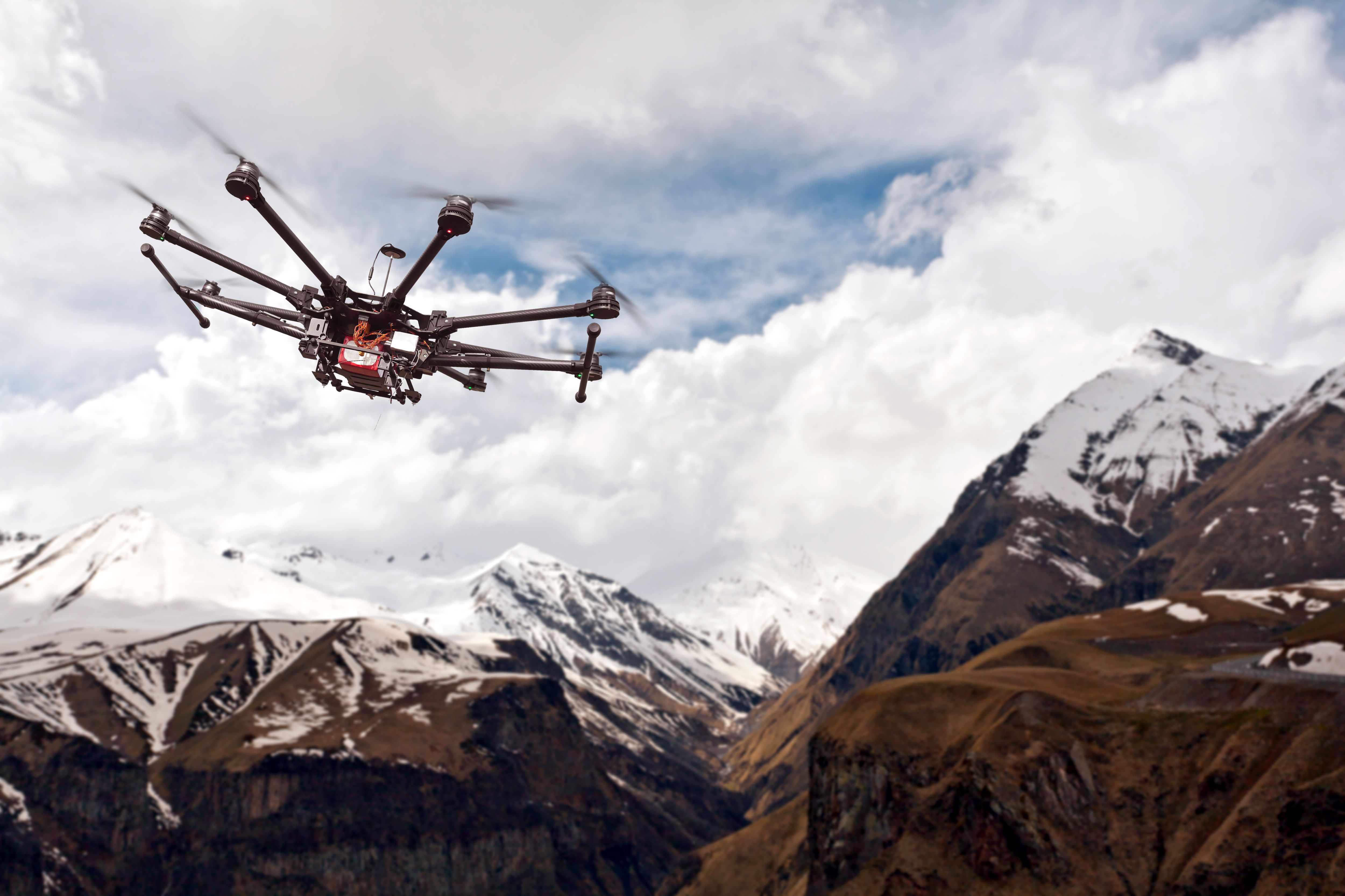 Autonomous drone flying through mountains